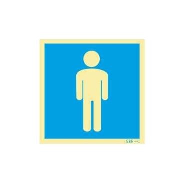 Sinal de informação, instalações sanitárias masculinas