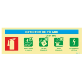 Sinal de agente de extintor numerado de Pó ABC Simples